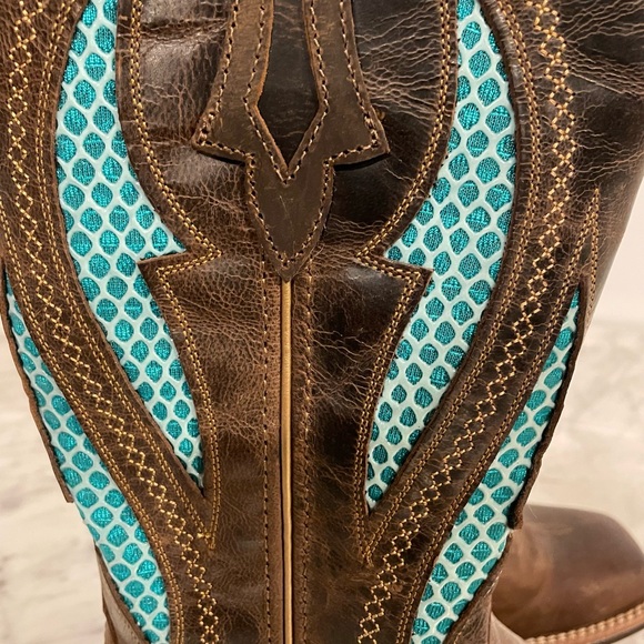 Ariat VentTEK Ultra Women's Heeled Boots - Brown and Teal - Picture 7 of 9